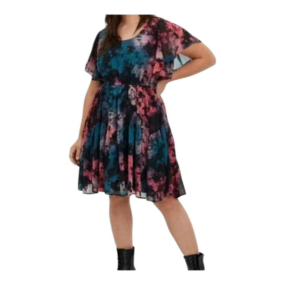 Torrid Mini Chiffon Ruffle Hem Skater Dress ❤️FIRM♥️